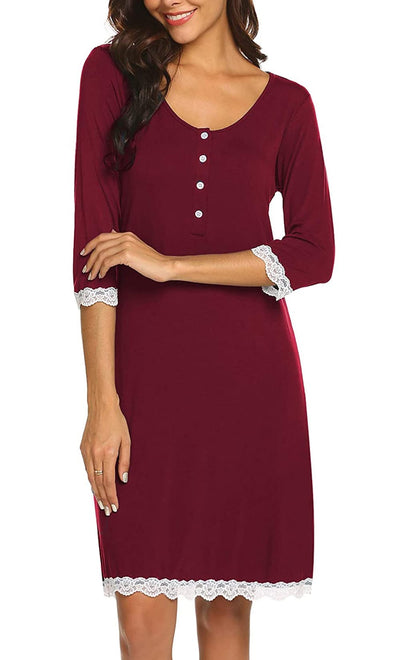 Front Button-up Maternity Dress