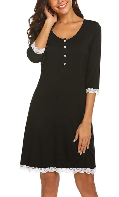 Front Button-up Maternity Dress