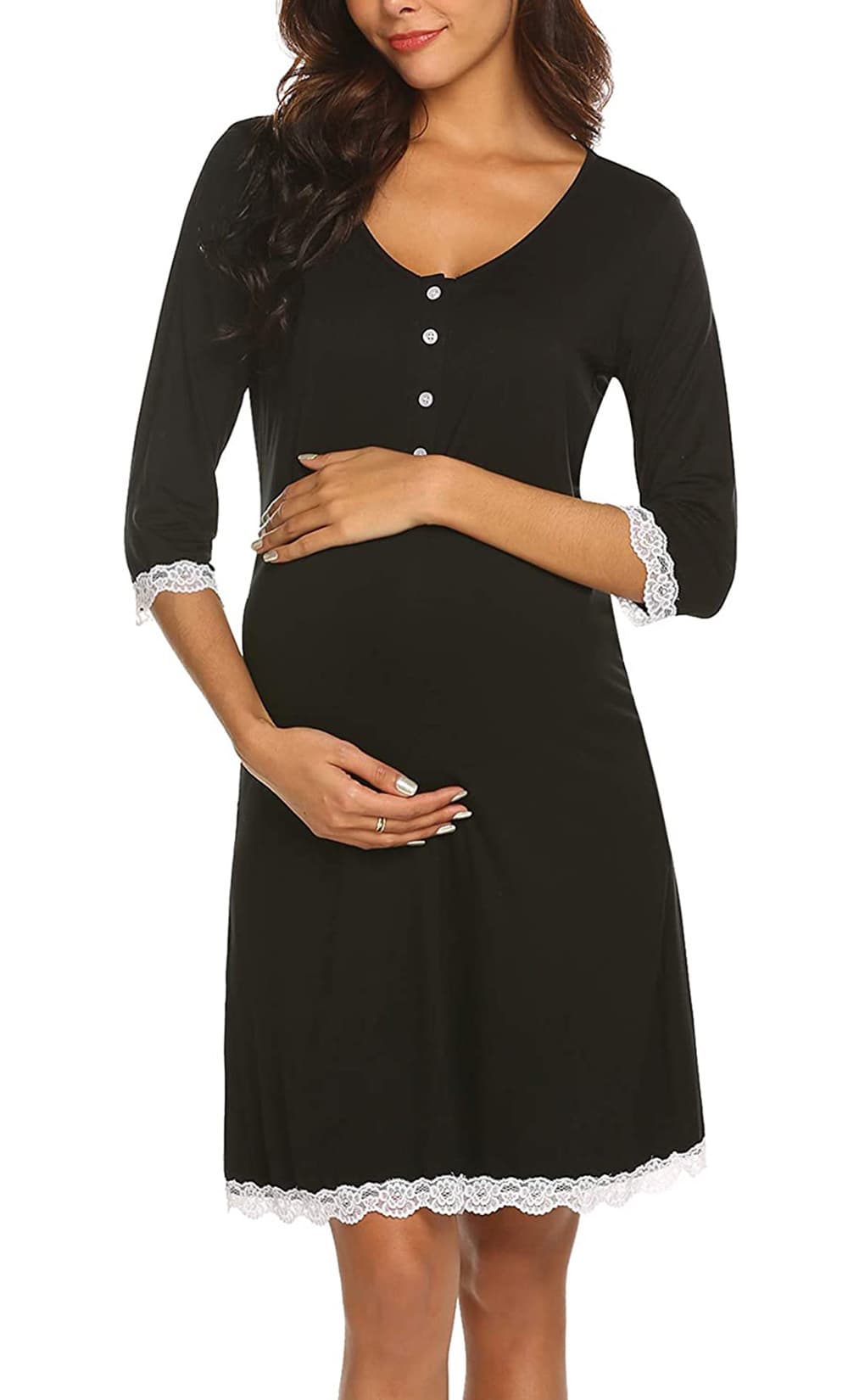 Front Button-up Maternity Dress