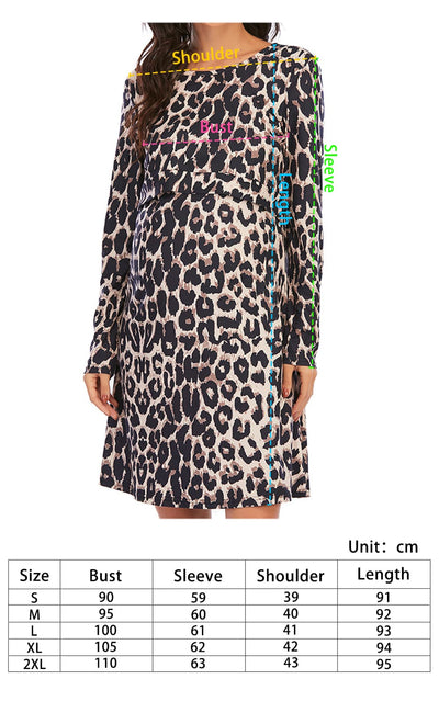 iLoveSIA Leopard Print Nursing Dress