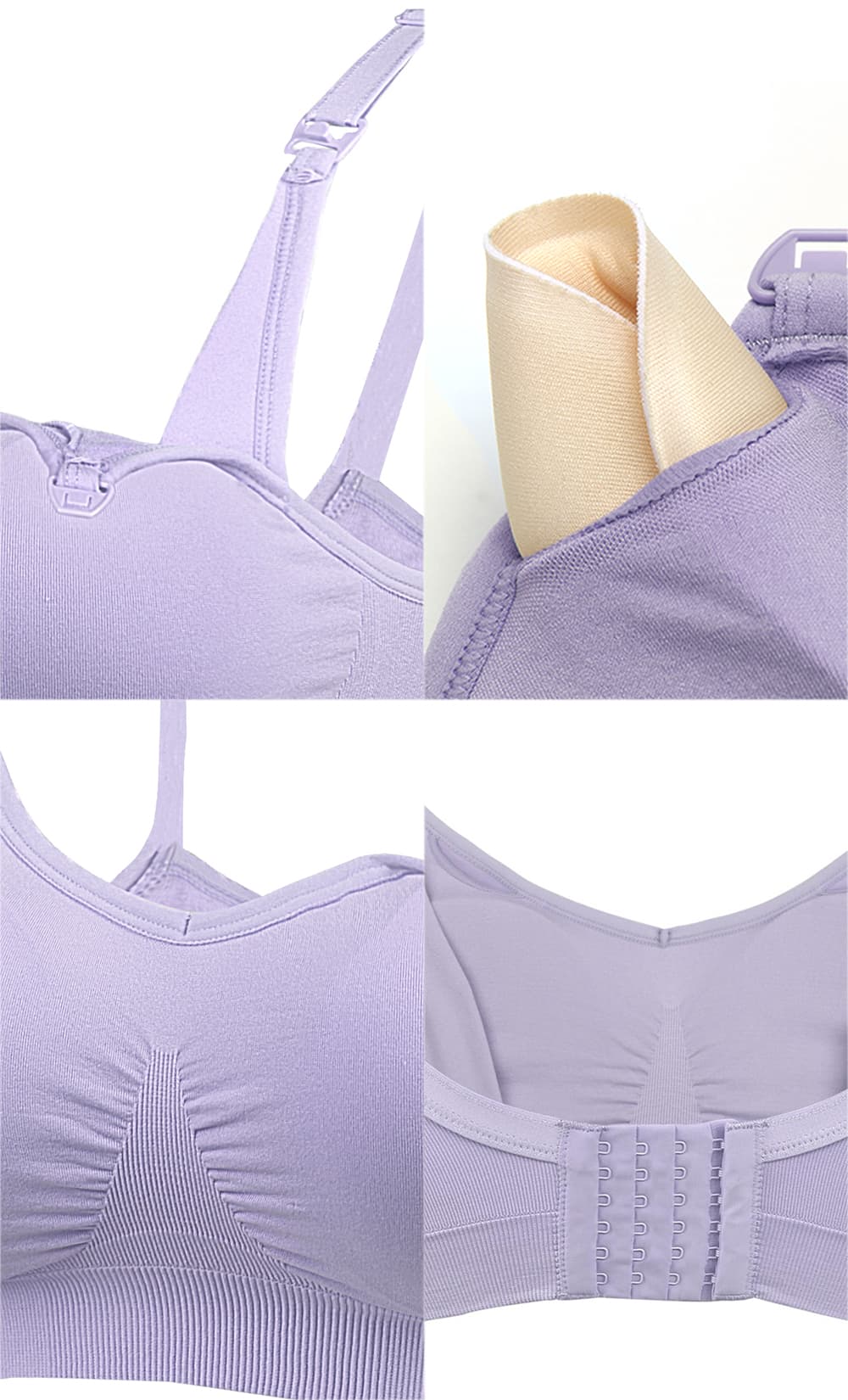 N Tea for Breastfeeding Mothers Maytoyu Strapless Bra Extra Push Up Bra  Strapless Non Wired Bra Wireless T Shirt Bra S Purple : :  Fashion