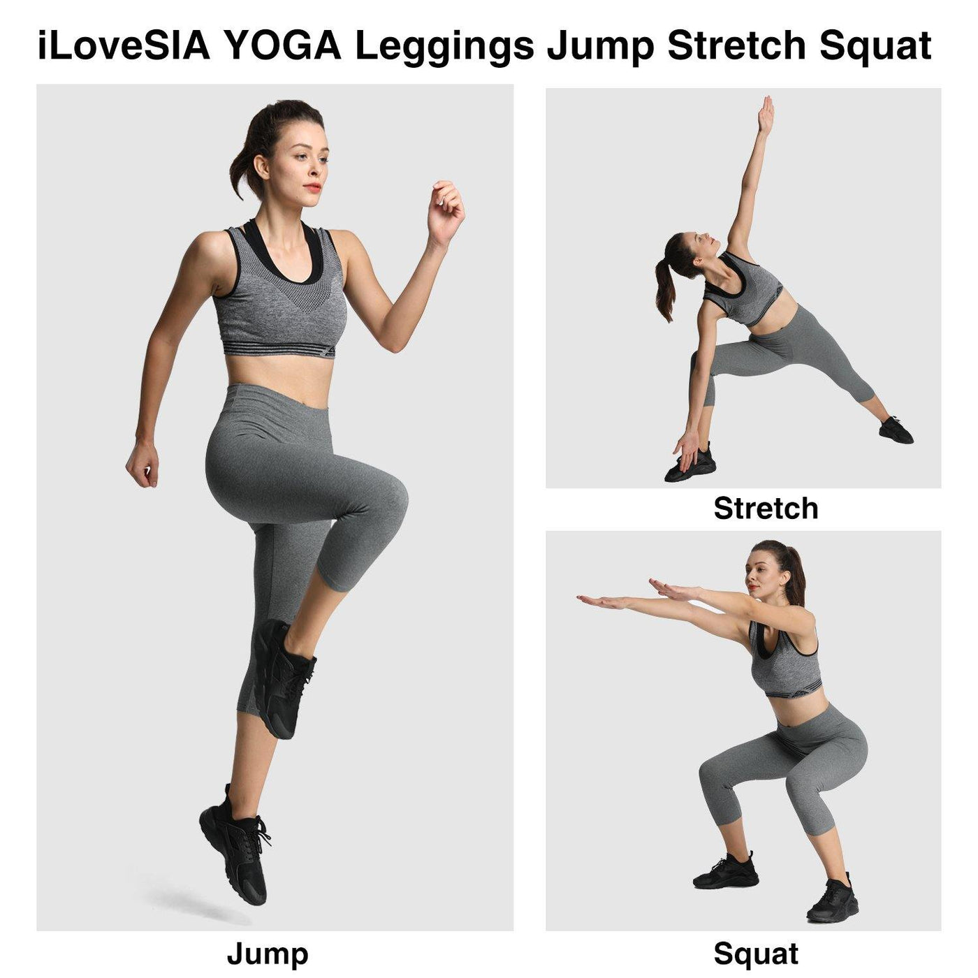 iLoveSIA 2-Pack Women's 3/4 Yoga Leggings Cotton Workout Pants - iLoveSIA