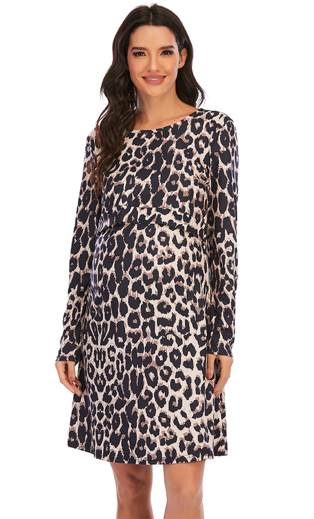 iLoveSIA Leopard Print Nursing Dress