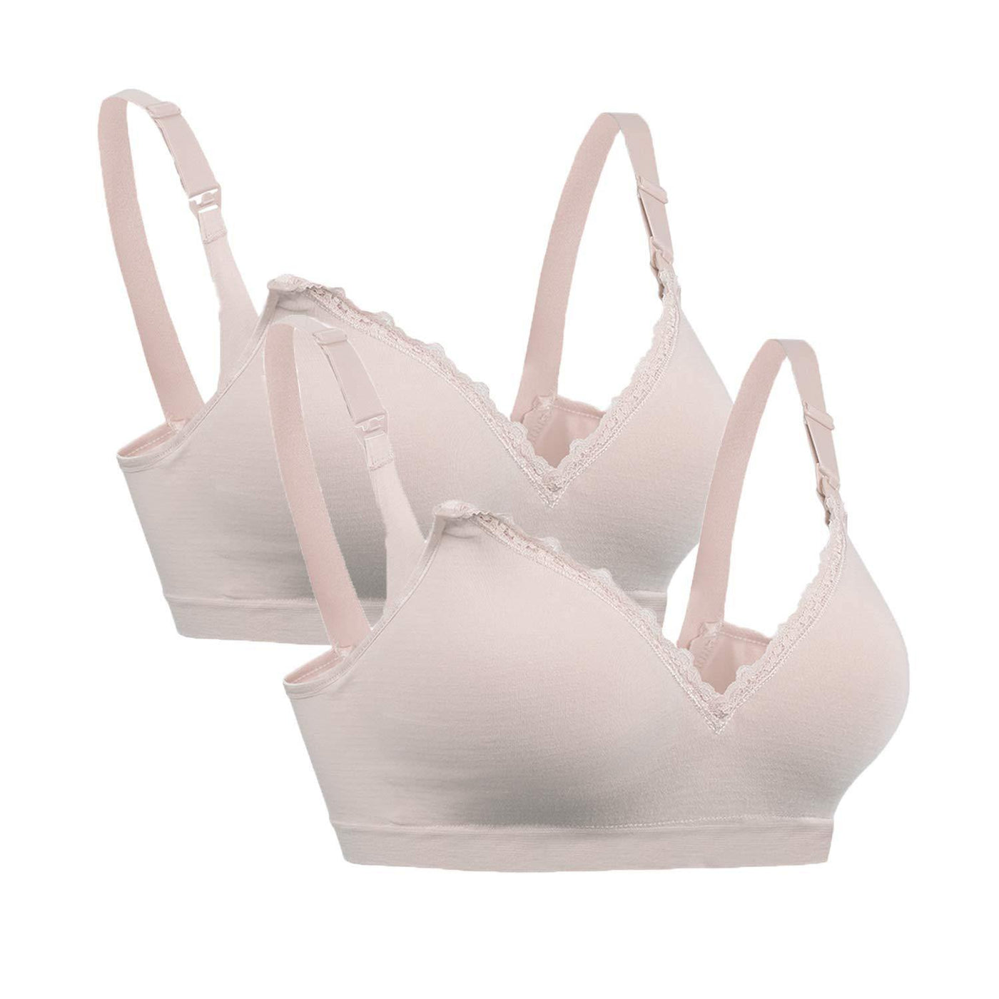 iloveSIA 2PACK Body Silk Seamless Maternity Nursing Bra With Pads, Extenders & Clips - iLoveSIA