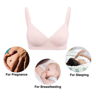 iloveSIA 2PACK Body Silk Seamless Maternity Nursing Bra With Pads, Extenders & Clips - iLoveSIA