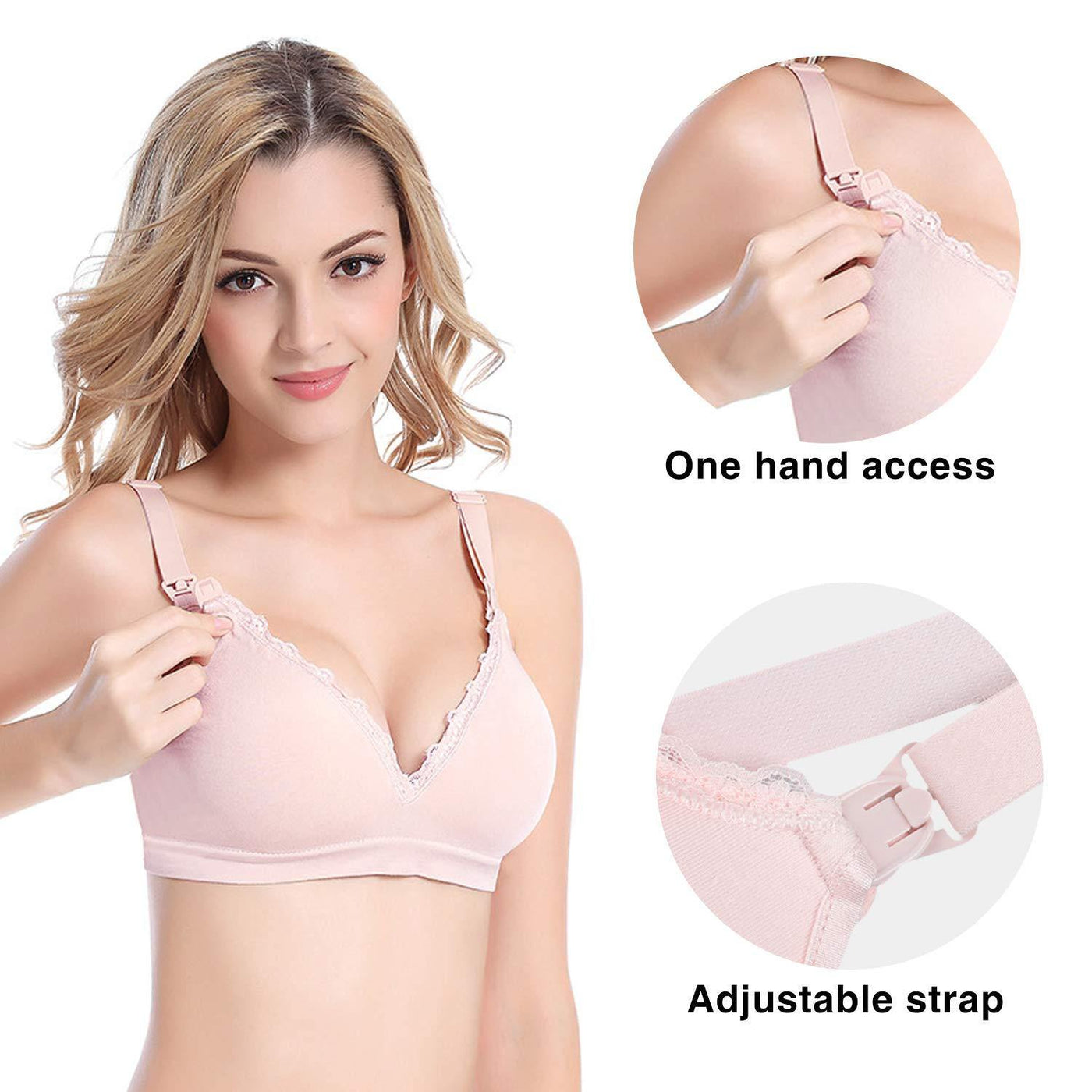 iloveSIA 2PACK Body Silk Seamless Maternity Nursing Bra With Pads, Extenders & Clips - iLoveSIA