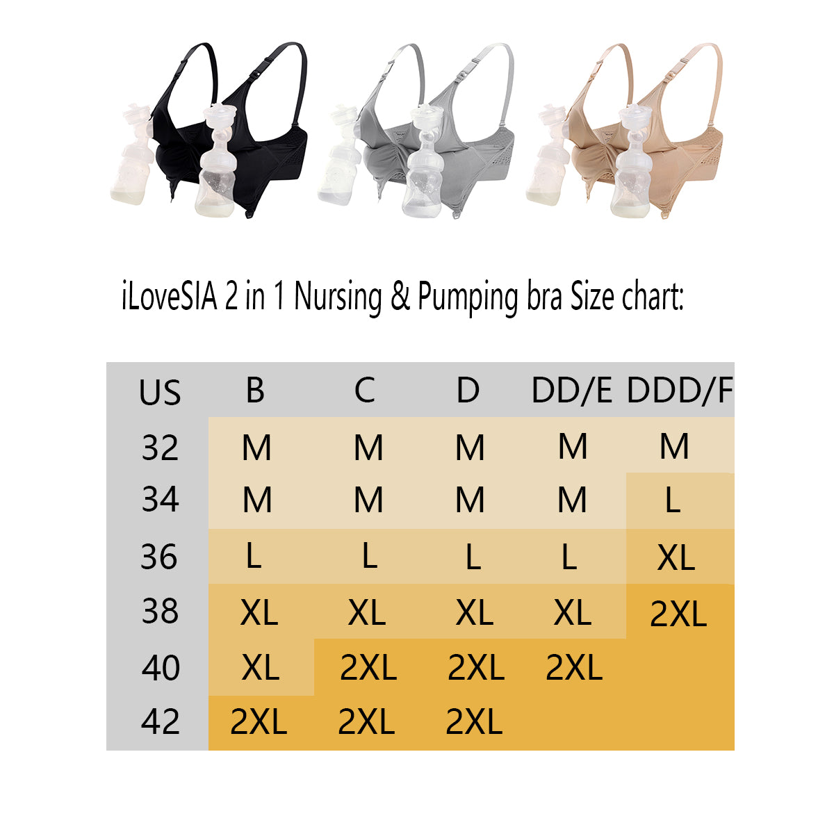 iloveSIA Nursing & Pumping Bra All in One Hands Free Pump Nurse Bra - iLoveSIA