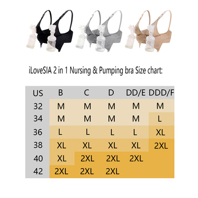 iloveSIA Nursing & Pumping Bra All in One Hands Free Pump Nurse Bra - iLoveSIA