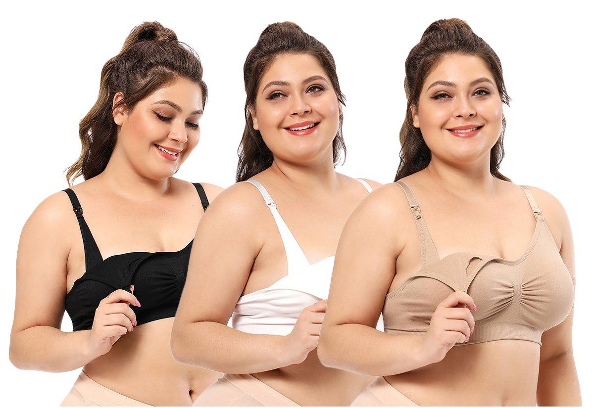 iLoveSIA 3PACK Plus Size Wireless Nursing Bra Breast Feeding Bra - iLoveSIA