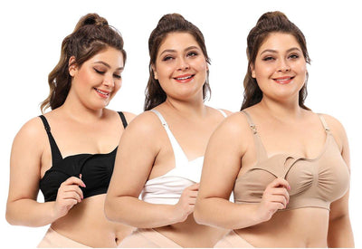 iLoveSIA 3PACK Plus Size Wireless Nursing Bra Breast Feeding Bra - iLoveSIA