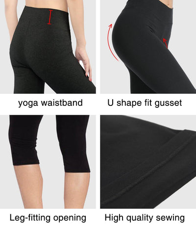 iloveSIA 2Pack Women's Yoga Pants Cotton Stretch Leggings - iLoveSIA